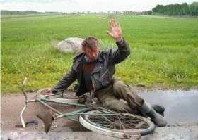 Знатно он навелосипедился :))))