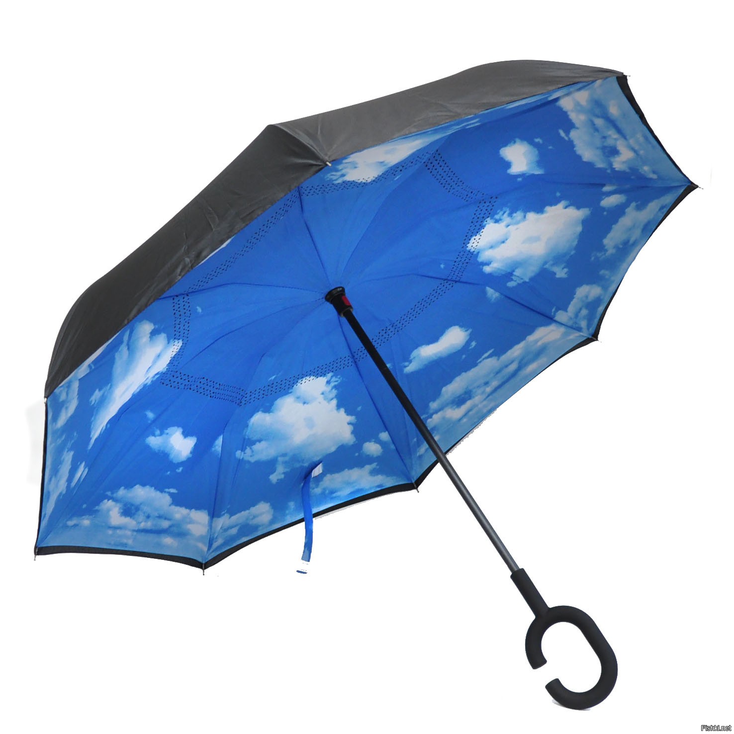 Где купить зонтик. Зонт Эврика небо с облаками трость 94853. Необычные зонты. Зонт-трость наоборот. Зонт-трость женский.
