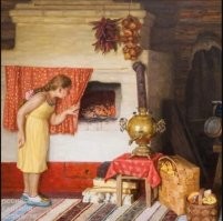 Меня терзают смутные сомнения... Занавесочка в устье печки. Половичок на полу. Уголёк вылетел, всем привет!