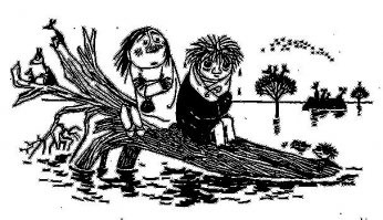 Это Миса и Хомса из "Опасного лета".
Тофсла Вифсла маленькие человечки с чемоданом из "Шляпы Волшебника".