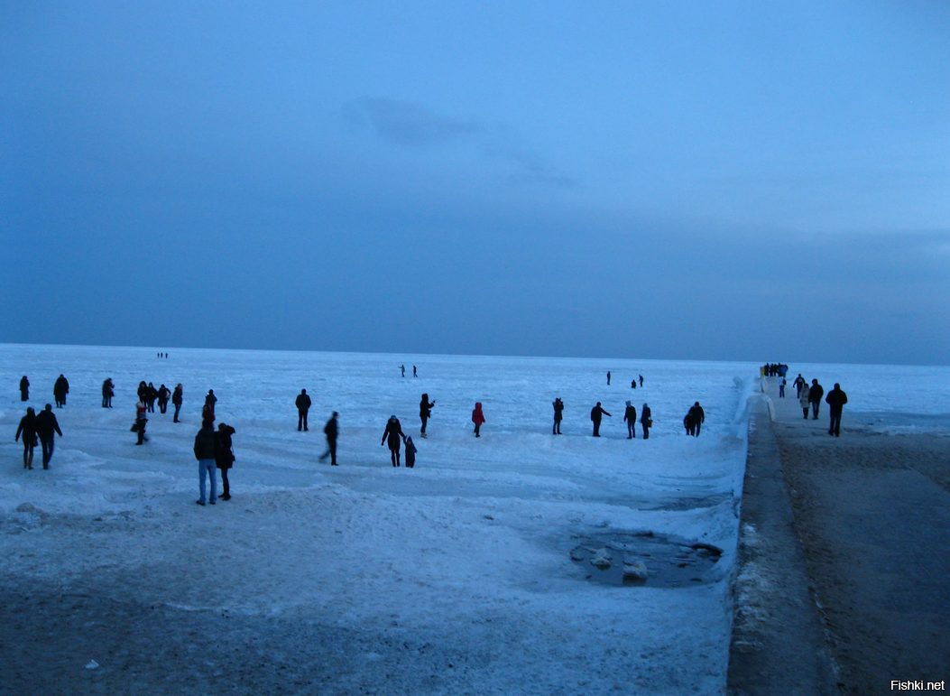 Замерзшее море в сочи