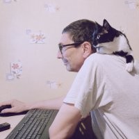 Моего супруга наши мурзики тоже очень любят :)
