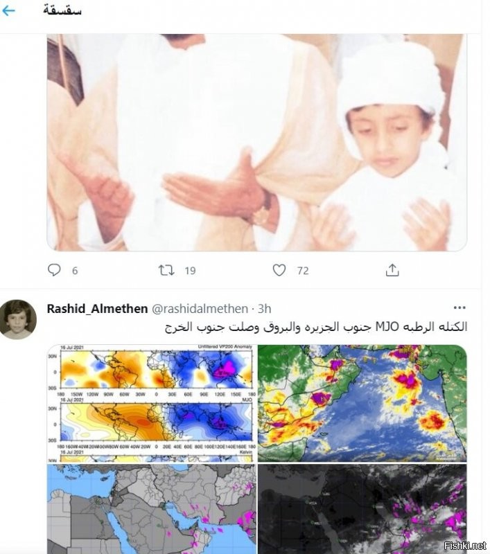 Первоисточник (Storm Center) говорит что дождь вызвали усердные молитвы Аллаху.
Всегда проверяйте первоисточники!