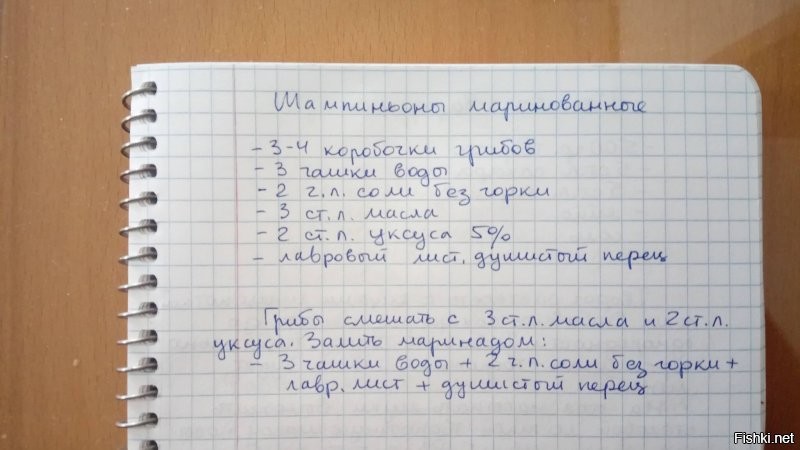 Огурцы да, согласна. А вот тебе простой рецепт шампиньонов, от моей свекрови, попробуй. Это израильский. Коробочка = примерно 300 грамм. Я за него приз даже получила когда-то по выбору читателей))