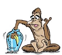 Именно так и устроена ловушка для обезьян.