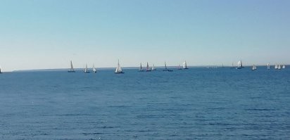 до острова 17 км. остров плоский , без высоких построек, сосновый лес