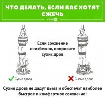 Категорически неверно. При сожжении очень важен дым, от него быстренько задыхаешься, и дальнейший процесс проходит уже в мёртвом виде. А вот на сухих дровах горишь ярко, комфортно, но живьём.