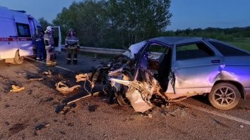 Авария дня. Момент смертельного ДТП в Самарской области