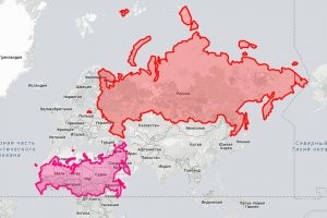 Вы еще не  были в 5 классе или прогуливали географию? 
1.  Вы не знаете что такое "искажения на карте".  см. ниже, Реальное соотношение России и Африки без растяжения зон. 
2. Вы не знаете даже где находится Анталия, она точно не в Казахстане и не на берегу Каспийского моря....
----
Диалог окончен...