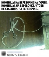 Ага,а ты попробуй этими ножницами перерезать эту верёвочку, замахаешься пилить Шура:)