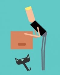 Во дебил - поставь коробку, он сам залезет!