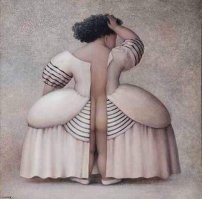 все проще)
"Не сошлось на бедрах платье"