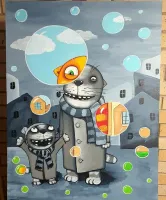 С папой гуляя на выходных,
мы обходили плеяду пивных.
Тут по одной, там по одной,
Здорово с папой гулять в выходной