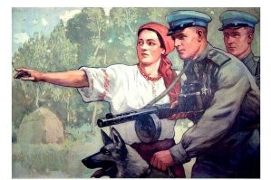 Не совсем. Не думаете же вы, что Вицин изображает Алёшу Поповича?
Пародируют они вот этот плакат