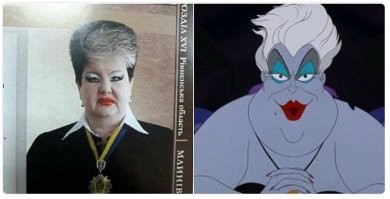 украинская судья Алла Бандура - вот с кого срисовывали))