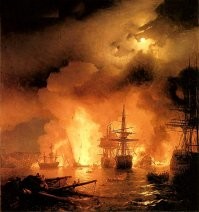 Кто с опозданием отмечал годовщину Чесменского сражения?))