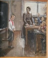 На картине "Опять двойка"-в левом углу репродукция "Прибыл на каникулы", а на "Пересдаче"-репродукция "Опять двойки".
Если кто не знал))))
Сначала планировалась картина про отличника и называться она должна была "опять пятерка", но потом художник резко поменял тему. На первой версии картины «Опять двойка» неудачливый школьник находится в классе. Учительница стоит рядом, одноклассники пытаются подсказывать. Эта работа до сих пор хранится в музее села, где родился и провел детские годы Решетников.