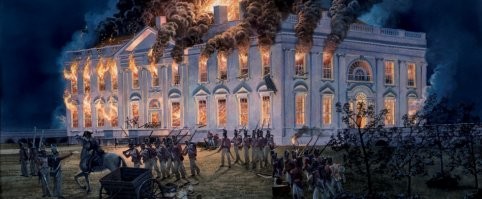 1812 год. В ответ за нападение США на Канаду, британская армия взяла штурмом Вашингтон и спалила к уям Белый Дом.