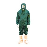 При чем тут "противочумные костюмы"? СИЗ, как у этих, и противочумный костюм - разные вещи. Вот современные варианты. А т.н. СИЗы в бишкирских ковидариях - это даже не "тайвек", как их доктора иногда называют, потому что не из тайвека сделаны, а комбезы из материала, которыми теплицы укрывают, сшиты, общего тут только 2 пары перчаток.