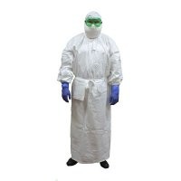 При чем тут "противочумные костюмы"? СИЗ, как у этих, и противочумный костюм - разные вещи. Вот современные варианты. А т.н. СИЗы в бишкирских ковидариях - это даже не "тайвек", как их доктора иногда называют, потому что не из тайвека сделаны, а комбезы из материала, которыми теплицы укрывают, сшиты, общего тут только 2 пары перчаток.