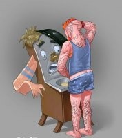 "Наконец ему удалось выставить ее из ванной. Он умывался, мочился в умывальник (известная привычка чешских врачей), но ему все время казалось, что она нетерпеливо снует перед дверью и раздумывает, как ей проникнуть внутрь."
Роман "Невыносимая легкость бытия", Милан Кундера.

P. S.: Кстати, сей способ весьма гигиеничнее обычного унитаза. А урина здорового человека   стерильна. По схожим причинам многие мужчины уже перешли дома на способ "сидя".

P. P. S.: Способ "в раковину" может быть опасен лишь эмоциональным восприятием. Поэтому в первый день знакомства не рекомендуется к употреблению. А потом   норм. ))