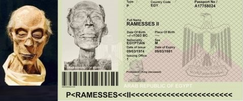 Это не мумия Рамсеса II. У мумии есть паспорт, там она выглядит иначе - подбородок, глаза, скуловые кости, нос, шея.