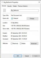 полнейшая постанова))) файлик просто создали, что видно по дате и привет. а что создали? верно, какой-то архив, допустим, или видос...потом поменяли на тхт и побежали постить по всем пабликам...уже аж точно. на кого расчет то?