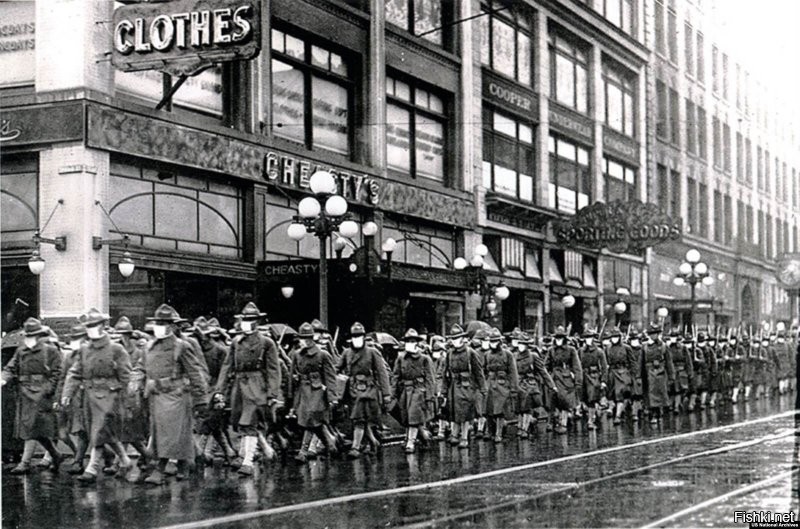 Ко второму фото: 
Военные в Сиэттле, 1918 год