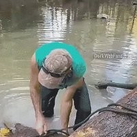 Сразу песню Манго-манго "Аквалангисты" вспомнил :)

Меня укусила акула, когда я стоял в океане,
Но я оставался, спокоен, терпел, но закончил работу.
Потом прибежали ребята, и эта акула узнала,
Что значат румяные парни из третьей ремонтной бригады!