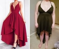 вот любопытно.... даже если бы пришло оригинальное платье, эта мадам думала что в него влезет????