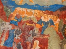 А вот у нас в Ярославле, в древней Церкви Ильи Пророка, вещи всё так же называются своими именами, и вечно гореть в аду черти гонят кого и следует