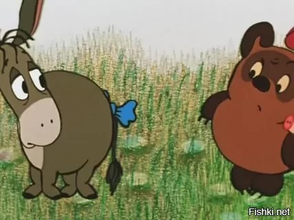 Какая коза?
Это Вини Пух и ослик Иа.


Иа всё-таки уговорил Пуха.