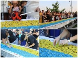 а вот тоже интересно смотрите.. украинский флаг из суши