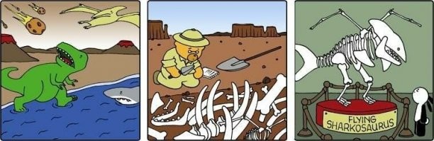 спасибо, но все это я в той или иной мере уже читал

не находите забавным, что, например, гейдельбергский человек представляет их себя.... всего лишь нижнюю челюсть, а все остальное додумали
автралопитек вообще сборный конструктор-лего, куда совали костяки, найденные в радиусе мили (чьи ему запчасти в итоге всучили, неведомо, но объявили предком человека)
пилтдаунский человек - вообще оказался на поверку подделкой
и т.д. и т.п.

но я рискну поделиться одним наблюдением, которое в свое время заставило меня весьма скептически относиться к этим "находкам".
А именно: для того, чтобы претендовать на звание "переходного звена" между облезьяной и человеком, живых представителей д.б. не просто много, а очень много! Нам же пока предъявляют штучные фрагменты скелетов не поймешь кого. М.б. животного, а м.б. генетического отклонения среди людей. Одна чья-то челюсть ничего не говорит о том, кому она принадлежала и как ее хозяин выглядел. Как и отдельный череп молчит, зараза. Не хочет давать информацию. 
Зато диссертаций на одном зубе можно защитить туеву хучу. И репортеров потешить громкими заголовками.

ЗЫ. Есть такая шутка, что многообразие открытых видов динозавров объясняется тем, что каждый археолог собирал обнаруженный скелет руководствуясь собственной фантазией