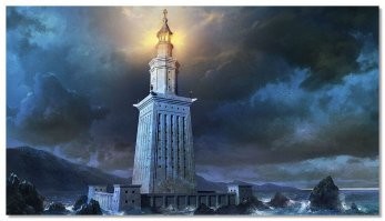 Александрийский маяк был возведён в сжатые сроки, всего за 5 лет (примерно 285 – 280 год до н.э.) и простоял почти десять столетий.
Пламя гигантского костра поддерживалось просмолёнными дровами круглые сутки, предупреждая моряков об отмелях, рифах и указывая дорогу к гавани. В туман и дождь при плохой видимости звук трубы извещал приближающиеся корабли о близости надёжной пристани.
В 796 году сильнейшее цунами, затопившее и разрушившее здания, погубило 50000 людей, не пощадило и Александрийский маяк, оставив от него одну треть. Восстановленный до 30 м он прослужил ещё почти пятьсот лет
К XII в. конструкция пришла в упадок, корабли сюда уже не заходили из-за заиленности и смещения торговых маршрутов. Детали переплавили на мелкие денежные знаки.

В XIV в. новые подземные толчки окончательно уничтожили шедевр культуры и зодчества. На его руинах султан Кайт-бей построил бастион, который сохранился и до сих пор.

Дайверы нашли остатки каменной кладки, частично затопленные после сейсмоактивности. Это послужило поводом для маленькой сенсации, подхваченной прессой.

Администрация Каира с 2015 года рассматривают возможность реконструкции Александрийского маяка.