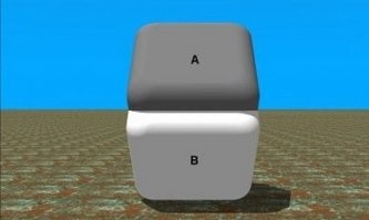 Сбой в матрице - это когда мы уверены что А и B разного цвета. Просто заслоните пальцем границу цветов и поймете что матрица у каждого из нас в голове...