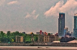 Roosevelt Island погуглите есть ещё Рузвельт Айленд 100 лет назад во время эпидемии small  pox(ОСПА) построили больницу и свезли всех больных на остров сейчас это больница разрушенная но основная население Рузвельт Айленд и сейчас это инвалиды там их свозят всех специальные заведения открытые всё там нормально Сейчас на острове кроме всего ещё есть архитектурный факультет есть метро есть канатная дорога которая очень любят Турист но смысл главное в том что больных и к личных убирали с глаз долой публики так что ничего нового С другой стороны с этими вакцинами доиграются до Гражданской войны Не дай Б-г