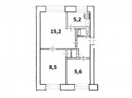 Ставили в очередь на _бесплатное_ жильё. Кстати, кооперативные дома тоже строились, есть бабки - купи себе хату сам.
******************
Угу, только со своими подводными камнями-например, многолетней очередью на вступление в такой кооператив. 
Кроме того действовал этот кооп далеко не везде, из очереди на жилье обычное, ты, встав в очередь кооп-вычеркивался, и по итогу процент таких квартир составил менее 10% от всего объема.

Трёшка в 34 квадрата, это враньё.
*************
Конечно вранье, 41 квадрат, бес попутал. Вот такими застроен пр.Ветеранов в Питере, можешь серию посмотреть, см план:

3-комнатная 55-58 кв.м. 
******************
Поэтому-вранье.