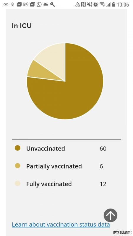 Товарищ, я вам отправила ссылку на официальную статистику, она обновляется каждый день. Надеюсь вы, как непривитый, хорошо работаете с большими обьемами инормации, не то что мы отупевшии от прививок. ICU - это реанимация, население провинции Онтарио можно погуглить, так же как и количество коек в госпиталях. 
Для наглядности официалтная диаграмма с сайта Правительства Онтарио, Канады на 2 ноября. Количество пациентов в реанимании и кто из них как привит.
Берегите себя.