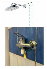 "А носик крана, наверное, в другой комнате". 
Наверное,  в этой.