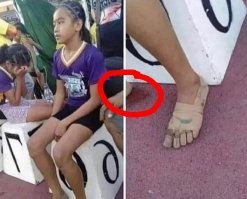 Надеюсь это не кровь, хотя, три забега, но, характер бойца! Удачи ей.