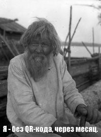 Вам смешно, а я сегодня не смог постричься... Чере пару месяцев, не знаю, как буду выглядеть. 
 Лампочки, батарейки и керосин тоже без QR-кода не купить.