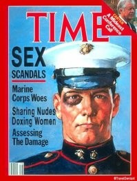 В 1986 в США разгорелся громкий скандал. Выяснилось, что морпех-охранник посольства в Москве попал в медовую ловушку КГБ. Спутался с переводчицей-гебисткой, а та попросила его пускать по ночам в посольство своего дружка-гебиста. Что тот делал в посольстве, неизвестно, но скорее всего, ставил жучки. Вот знаменитая обложка Тайм по теме.