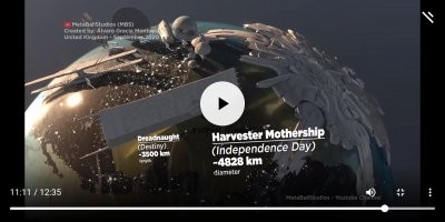 Сравнение размеров звездолетов из известных фантастических фильмов