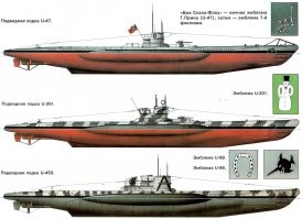1. На глубине цвет не важен, там смотреть некому. А на поверхности подлодки не маскируют, это делается погружением. На стоянках - спецсредствами
2. Резину красить бессмысленно - слезет краска. А по теххарактеристикам чёрная резина наиболее устойчива. По этой же причине, например, на стиральных  машинах с фронтальной загрузкой резиновые манжеты на люке серого, а не белого цвета. На "Вятке" чёрная резина работала до 30 лет, серая 5-7, эксперимент с белой окончился провалом - почти всю поменяли в течении года. А в море резине похуже приходится. 
3. До обрезинивания корпусов субмарины красили в традиционные цвета флота