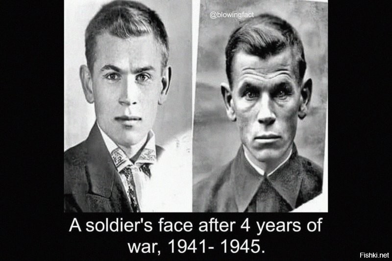 Пользователей Reddit поразили фотографии советского солдата до и после войны
Пользователи Reddit оценили фотографии советского солдата до и после Великой отечественной войны.
За четыре года боев, лишений и страданий на лице советского живописца, узника концлагеря и ветерана войны Евгения Кобытева появились глубокие морщины и следы физического и морального истощения, которые состарили мужчину лет на 20.
Пользователи Reddit пишут, что если на фотографии 1941 года Евгению Кобытеву (который родился в 1910 году) можно было на вид дать не более 19 лет, то спустя четыре года войны мужчина выглядит на фотографии 1945 года почти пожилым мужчиной.
«Этот человек видел худшее, что есть в мире, ведь он пережил четыре года на Восточном фронте»,   пишет один из пользователей.
Евгений Кобытев родился на Алтае, в 1941 году он окончил Киевский художественный институт. В начале войны Кобытев попал в концлагерь «Хорольская яма», из которого он смог сбежать только в 1943 году, после чего вступил в армию и провоевал до конца. Свой боевой путь завершил в Дрездене.
После войны Евгений Кобытев стал художником   главной темой его творчества стала война и ужасы, пережитые в концлагере.