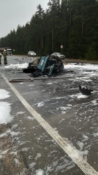Авария дня. Жуткое ДТП с возгоранием в Тверской области