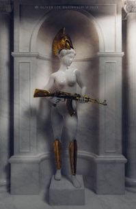 Cлавянская богиня грозы и небесной влаги вообще в греческом шлеме времён Спарты.