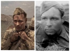 Во время съёмок фильма «Они сражались за Родину» в 1974 году внезапно умер Василий Шукшин. Уже на следующий день после гибели Василия Макаровича, Бондарчук дал команду всем своим ассистентам срочно искать внешне похожего артиста. Было отснято более 90% сцен с персонажем Шукшина, поэтому о замене актёра речи вообще не было. Предстояло еще снять несколько эпизодов. Актёр Юрий Соловьев подошёл по всем параметрам – рост, телосложение и даже овал лица с выступающими скулами и бровями, что было важно при съемках сзади или под углом со спины. Пришлось изменить все сцены с крупными планами солдата Лопахина, а некоторые эпизоды вообще убрать. Другие сцены, где нельзя было без этого обойтись, снимали в полумраке с правильной постановкой света, чтобы скрыть черты лица персонажа. Многие сцены диалогов построили так, что Лопахин разговаривает с собеседниками, повернувшись к ним спиной или сбоку. В целом Бондарчуку удалось снять почти все сцены, которые он задумывал. Озвучкой персонажа занимался мастер дубляжа Игорь Ефимов, который мастерски передал не только голос Василия Макаровича, но и его интонации. Зрители даже в мелочах нигде подмены не заметили. В титрах фильма был указан только Василий Шукшин. Юрия Соловьева это абсолютно не смущало, он очень гордился этой необычной киноработой.