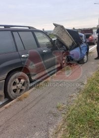 Авария дня.  Внедорожник влетел в стоящий «Жигуль»